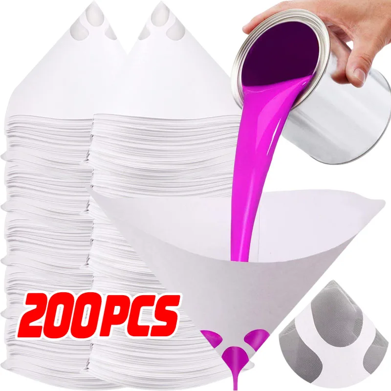 10/200Pcs Disposable Car Paint Spray Mesh Paper Filter Purifying Straining Funnel Paint Filter Conical Nylon Micron Paper Funnel