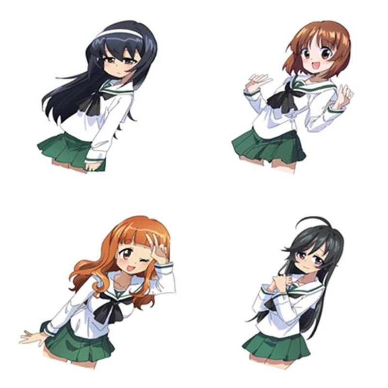 

Girls Und Panzer Car Stickers Sunscreen Occlusion Scratch Decals Laptop Trunk Decor Car Goods Truck Road-off Boat Vinyl Decals