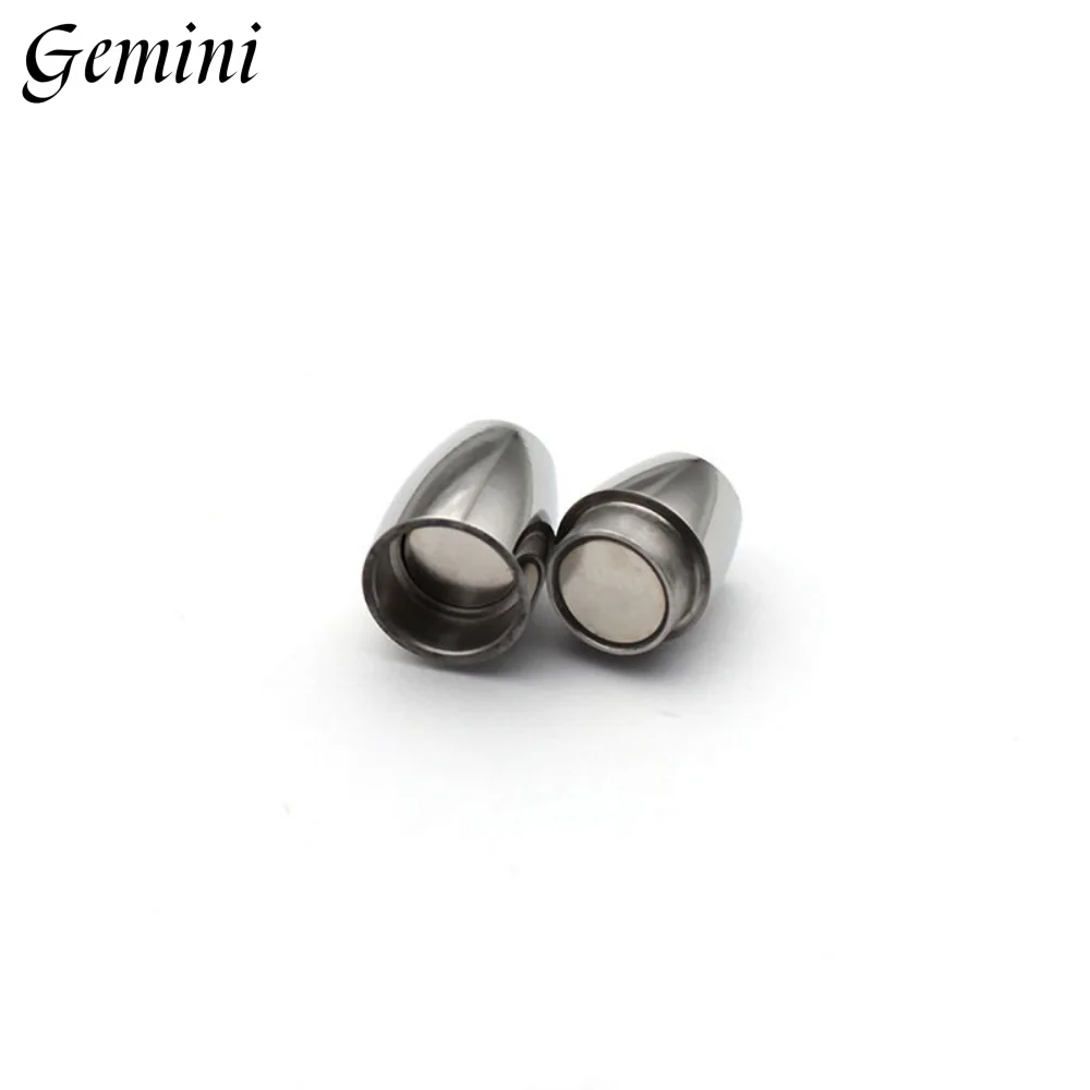 10pcs Stainless Steel Magnetic Clasps 6mm Hole Leather Cord Bracelet Magnet Lace Buckle Necklace DIY Jewelry Making Accessories