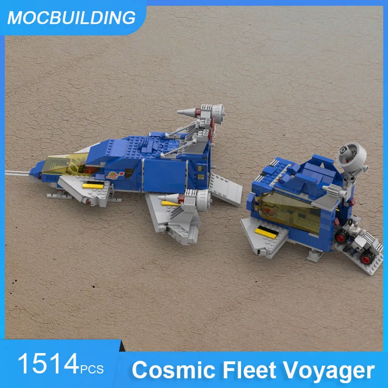 MOC Building Blocks Cosmic Fleet Voyager, Lambda I & II, Galaxy Swing-Wing Sprinter & Alien Moon Stalker Model Bricks Toys Gifts