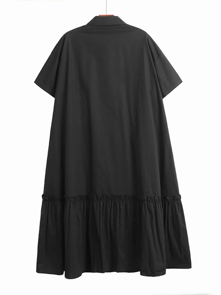 Vestido camisero de gran tamaño para mujer, traje holgado de retazos con estampado de contraste y botonadura única, moda de verano, Y360, 2023