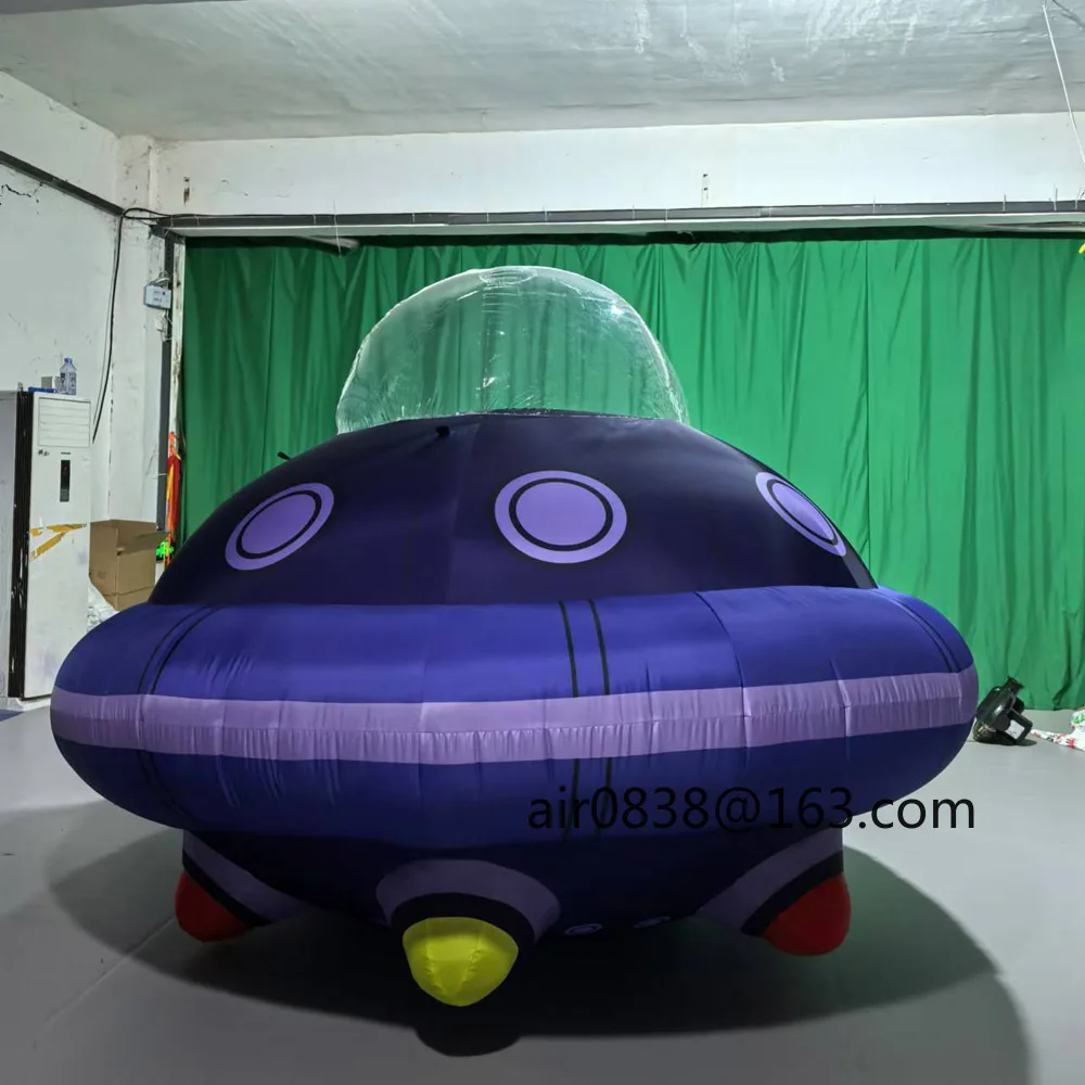 

Light Up Inflatable UFO with Inner Blower Hanging Inflatable Flying Saucer Blow Up Spaceship Model for Decoration or Advertising
