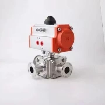 

Durable High Pressure Stainless Steel Pneumatic Actuator 4 Way Tri-Clamped Ball Valve