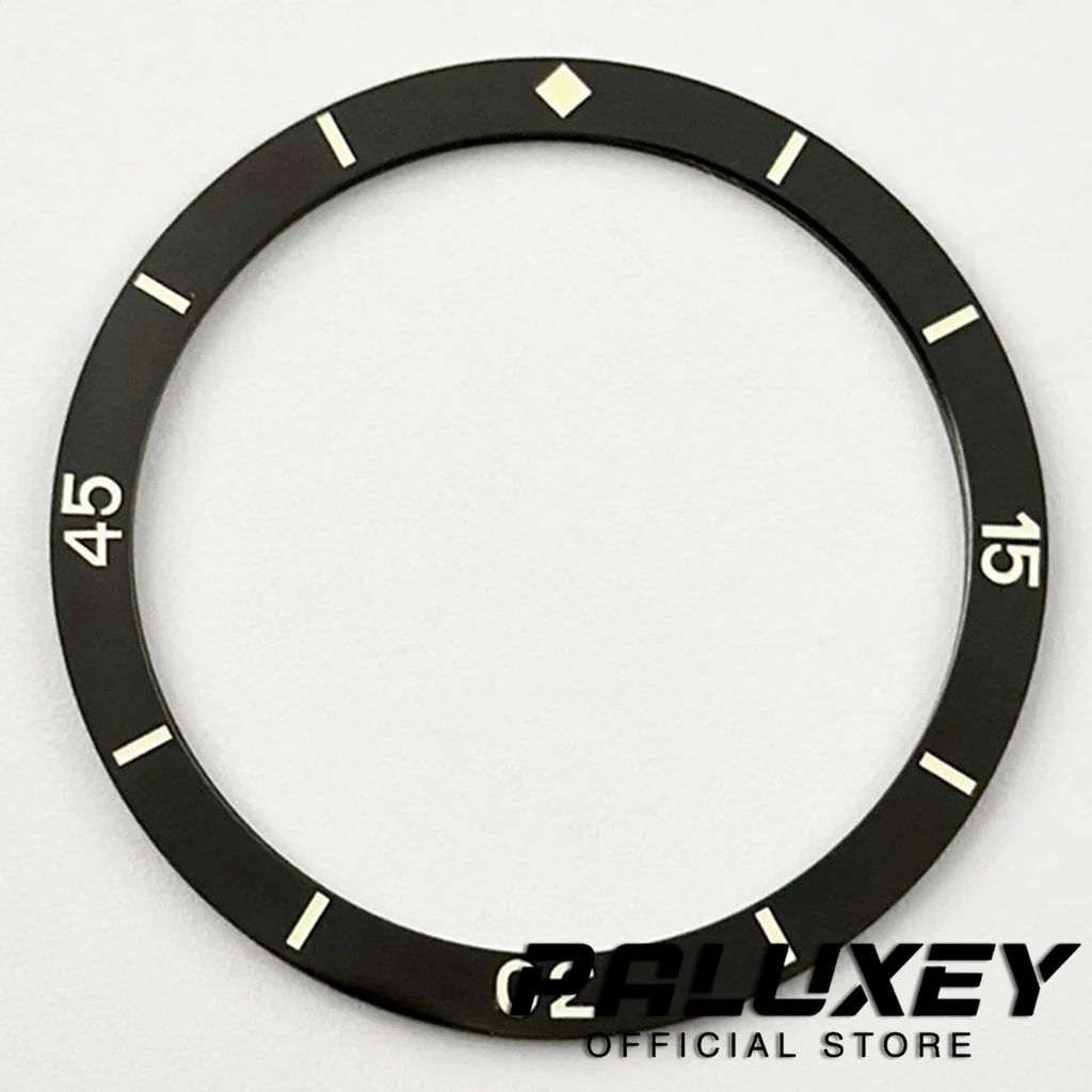 38mm Black Blue Green Bezel Insert Ceramic Bezel Luminous Watch Ring Accessories For 40mm Vintage Diving Case Watch Replacement