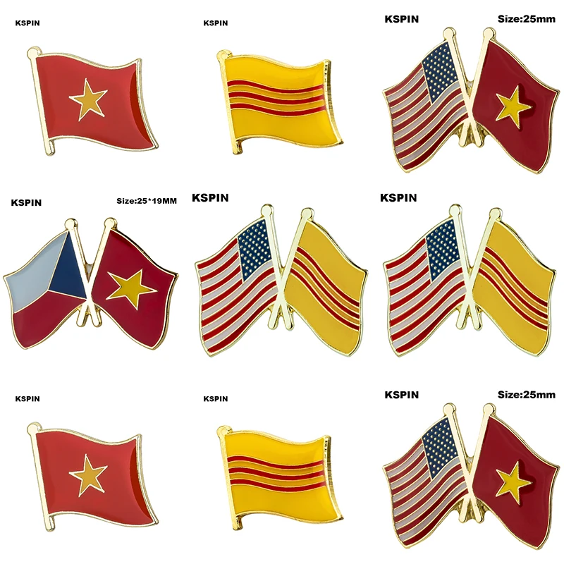 10pcs a lot Vietnam Flag Laple Pin Badge Brooch