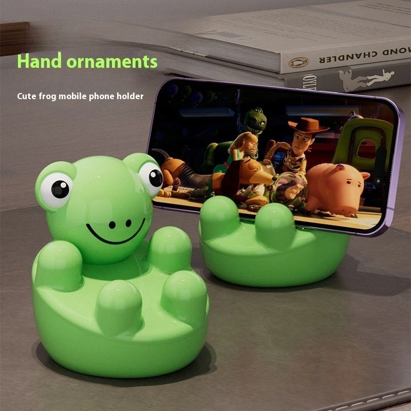

Creative Cute Little Frog Rocking Chair Mobile Phone Holder Women Living Room Desktop Stand Office Ornament Birthday Gift Green