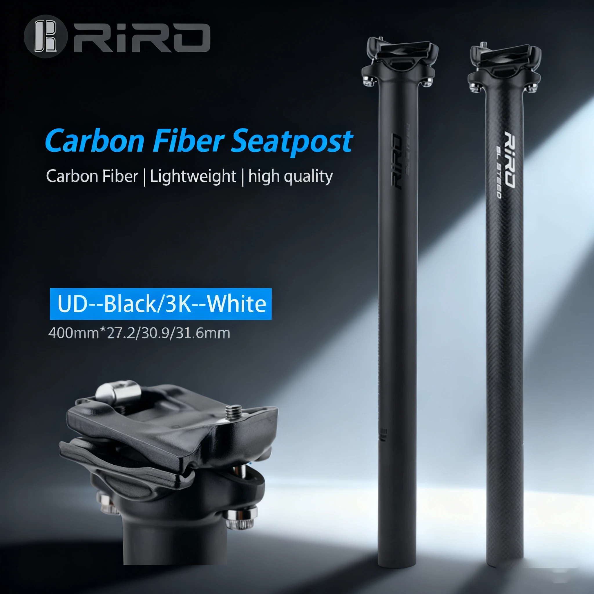 

Сверхлегкий велосипедный подседельный штырь RIRO из углеродного волокна 27,2/30,9/31,6x400 мм, высокопроизводительный прямой дизайн для деталей MTB и дорожных велосипедов