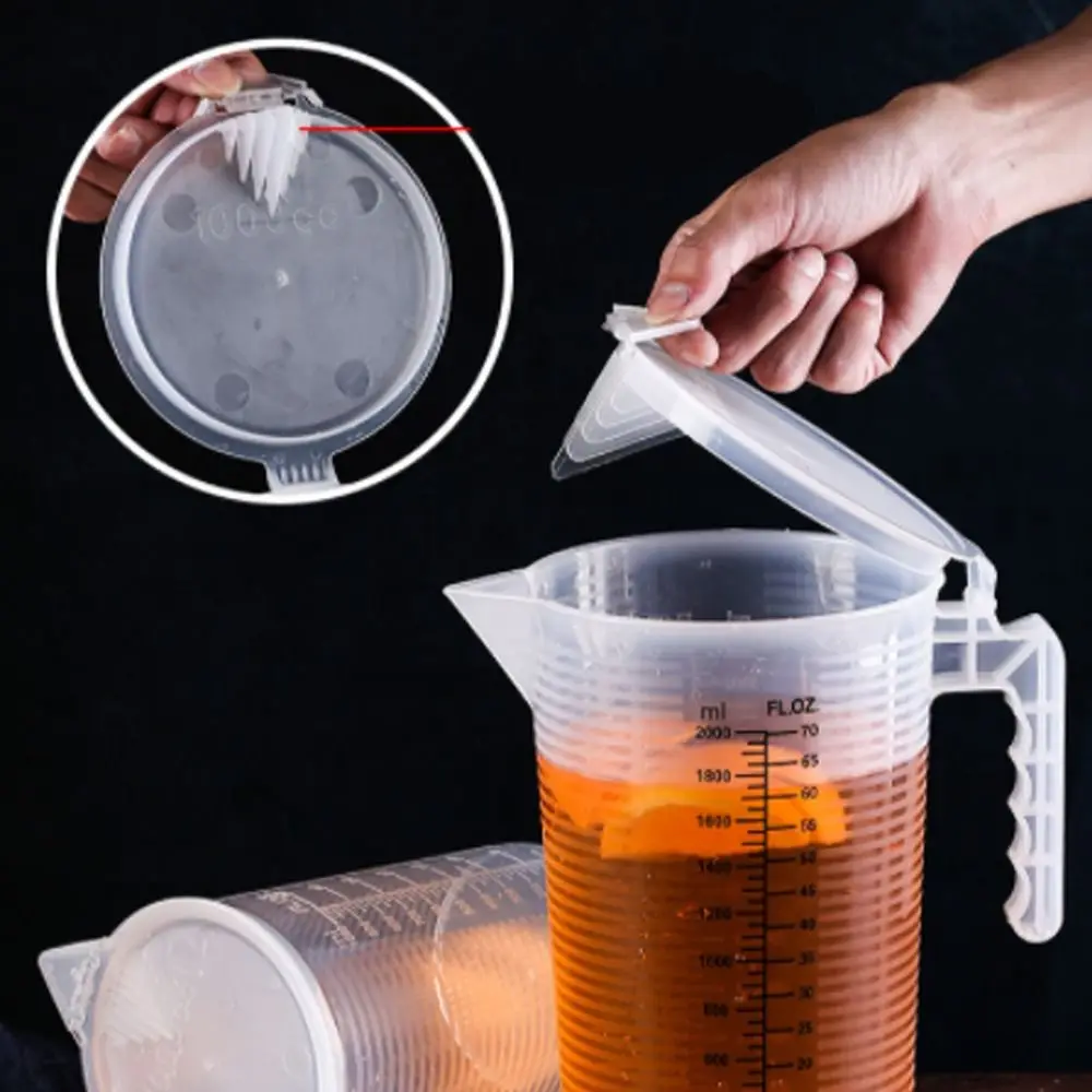 100/250/500/1000ml Black Scale Plastic Measuring Cup with Lid Water Jug Liquid Container Clear Baking Cup Kitchen Accessories