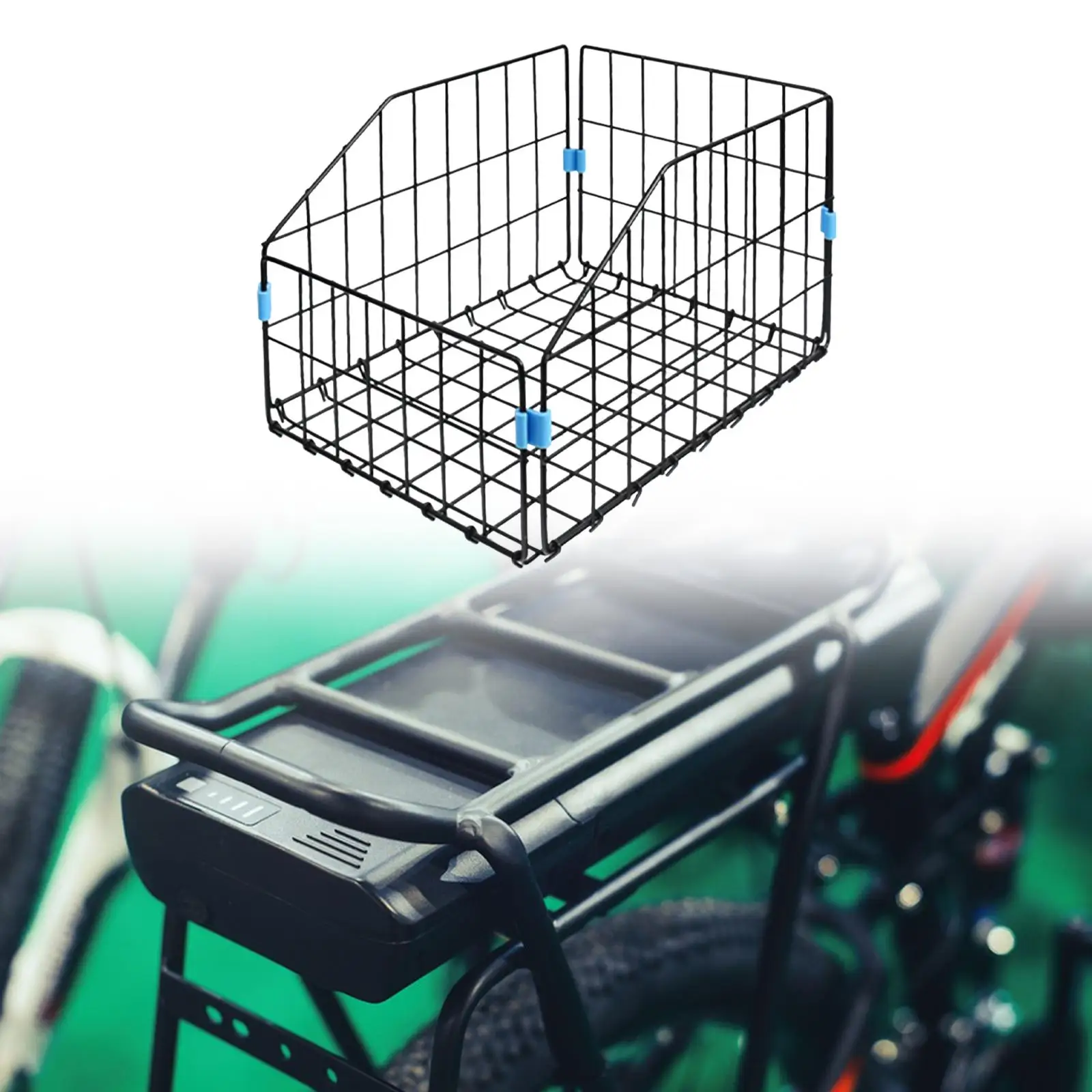 

Bike Rear Basket Bicycle Rear Rack Basket, Premium, Lightweight Cycling Accessories Easy Installation Iron Folding Storage