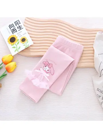 Spring Girls Leggings Cotton Trousers Kids Pants Girls Pants Skinny Print Cartoon Pattern Children Leggings Trousers