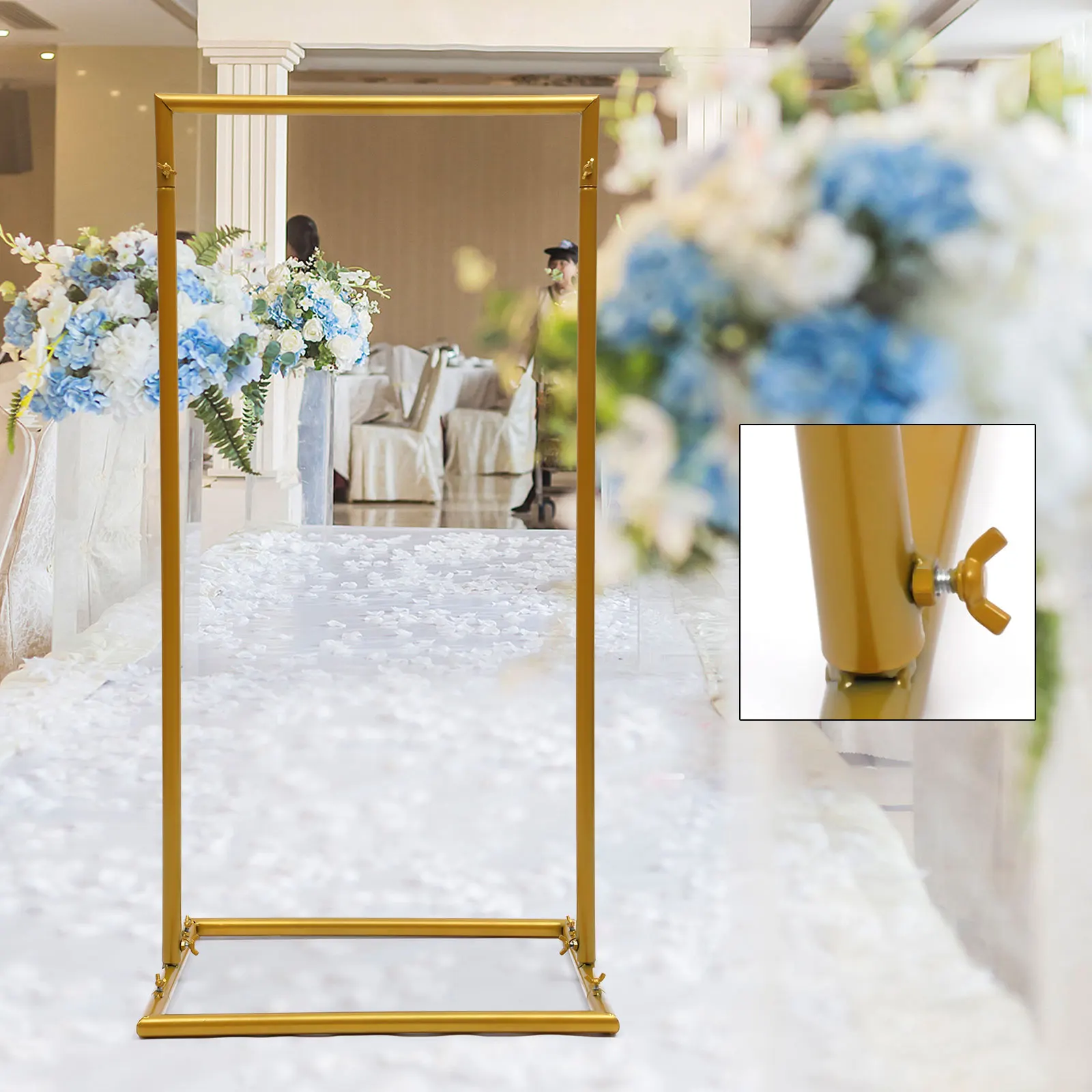 

Gold Wedding Arch Square Atmosphere Maker Good Stability Build to Last for Garden Decoration, Wedding Decoration Steel