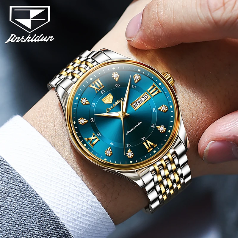 

JSDUN 2023 Fashion Business Watch Men Waterproof Stainless Steel Strap Mens Watches Top Brand Luxury Diamond Clock Reloj Hombre