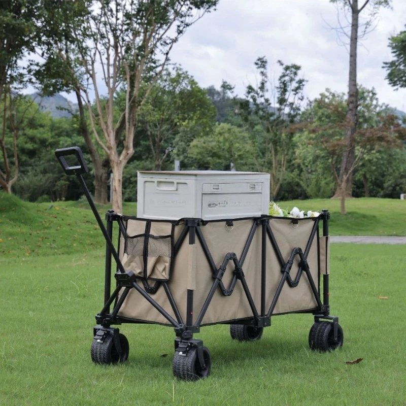 

Outdoor folding cart picnic camping trolley gathering type portable tent trailer