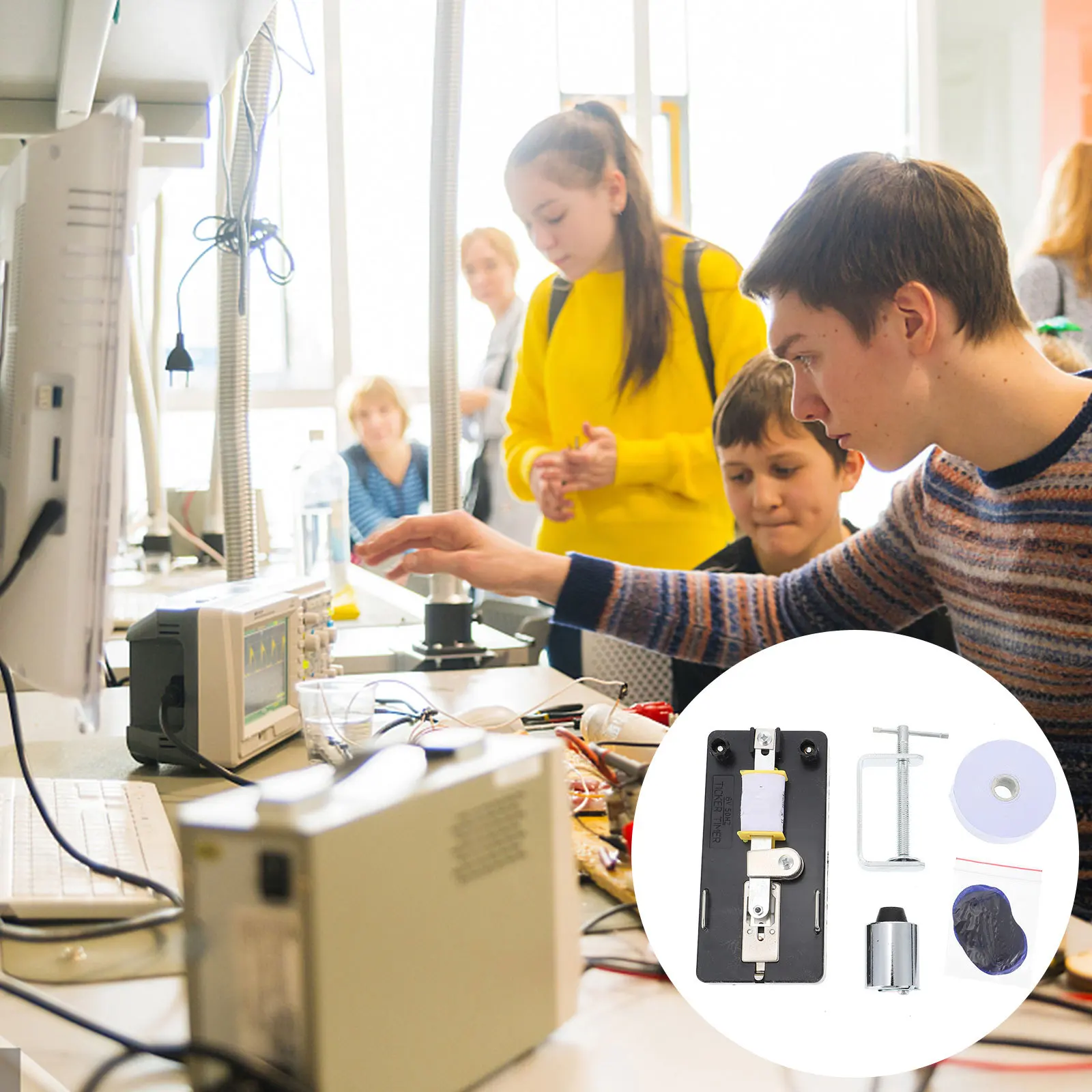 

1 Set Electromagnetic Dotting Timer For Physics Acceleration Teaching Apparatus Laboratory Experiment Equipment Ticker-Tape