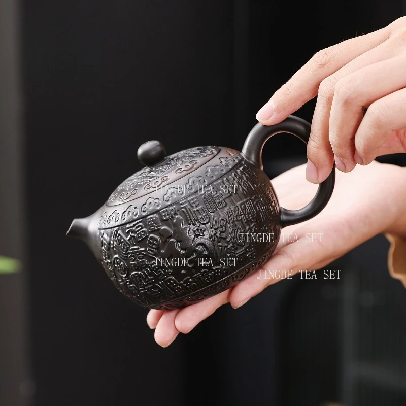

Фиолетовая керамика Baifu Xishi Pot Домашний китайский рельефный чайник большой емкости Чайный чайник кунг-фу Аксессуары Подарочная коробка на день рождения