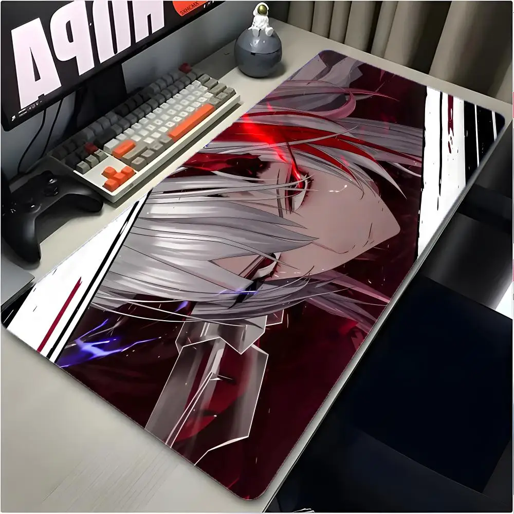 A-Alpha Punishing Gray Raven Mouse Pad Large Mouse Pad Desk Mat Non‑Slip Board Gaming Mat Stitched Edge Design