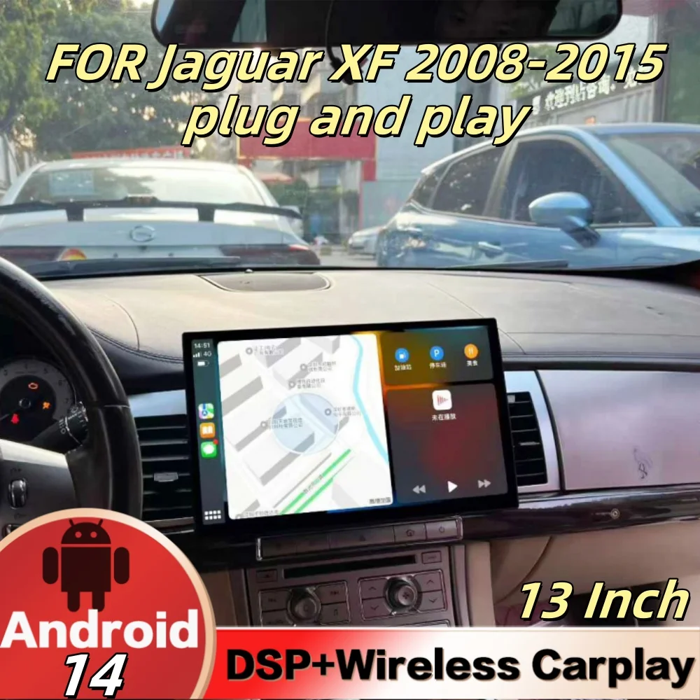 BIG Smart Touch Screen Android AUTO For Jaguar XF 2008-2015 GPS Navigation Car Radio With BT Carplay Mirror Link IPS Head Unit