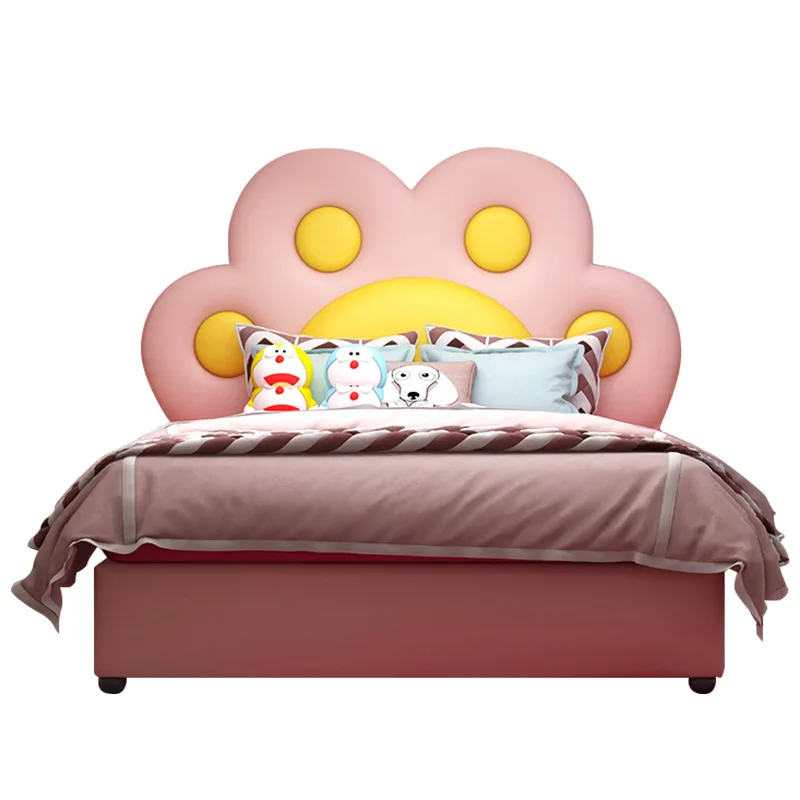 

Teen bed creative cartoon flower bed boy girl 1.2 meters single bed high box storage children's