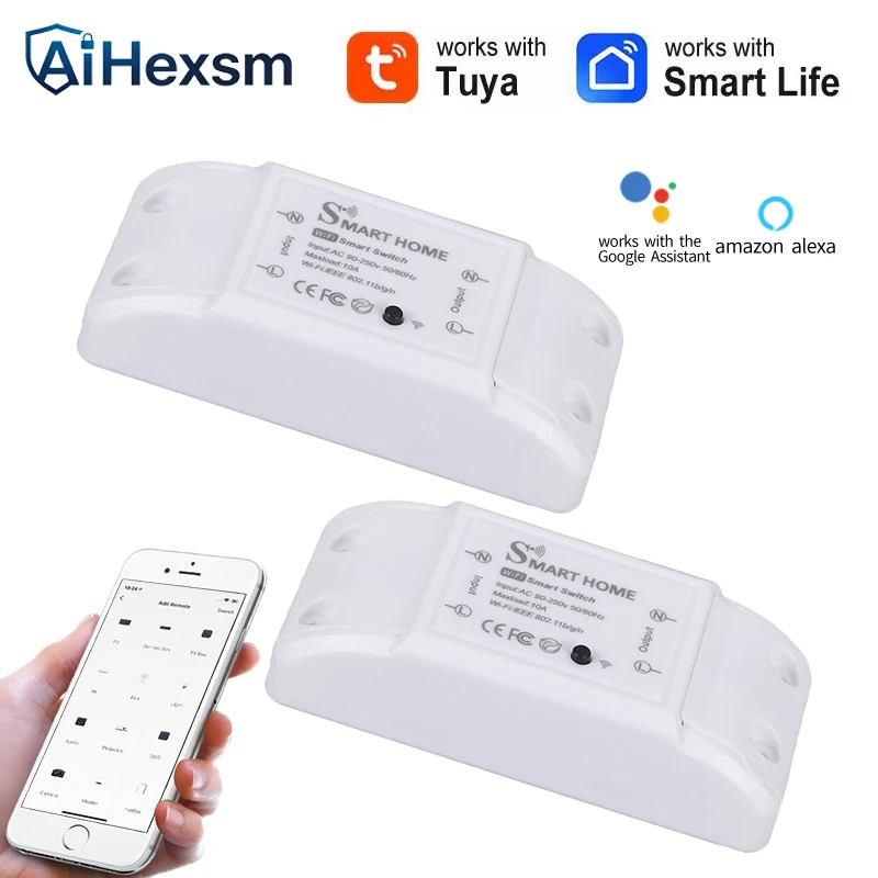 MINI DIY Smart Wireless Remote Switch Smart Home Automation Remote Control Switch Relay Smart Life/Tuya for Alexa Google Home
