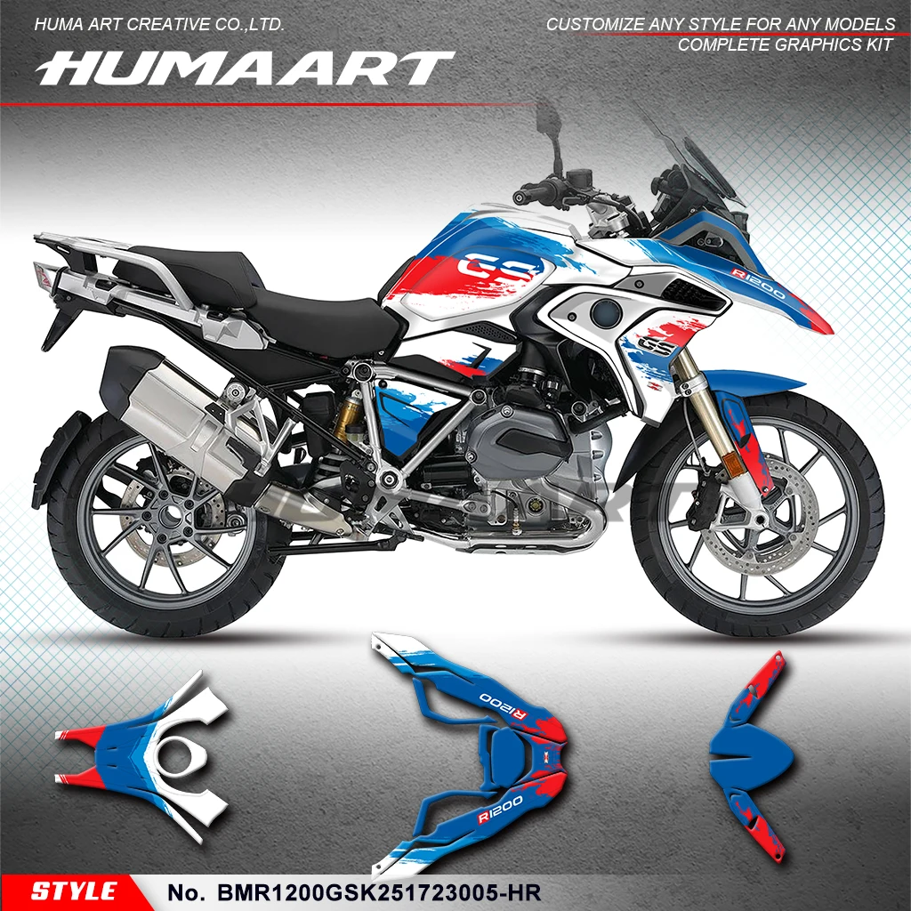 HUMAART Graphics Kit Racing Sticker for BMW R1200GS R1200 GS Adventure 2017 2018 2019 2020 2022 2023, BMR1200GSK251723005-HR