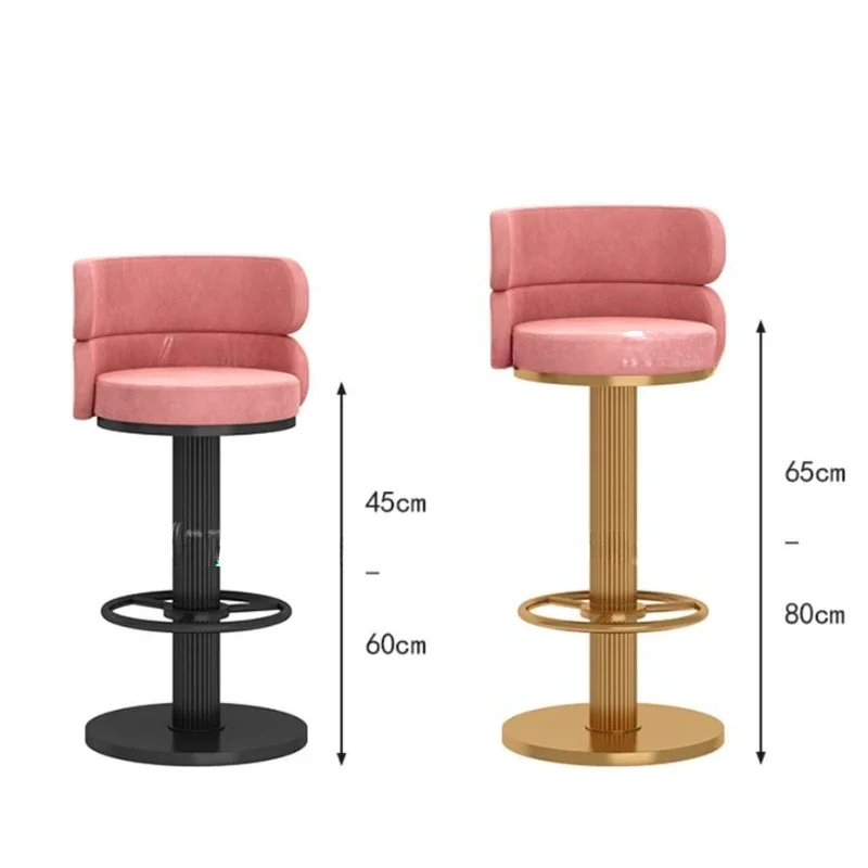 Home Bar Chair Height Adjustable Salon Chairs Armchair Swivel Modern Design Backrest Kitchen Iron Comfortable High Stools Luxury