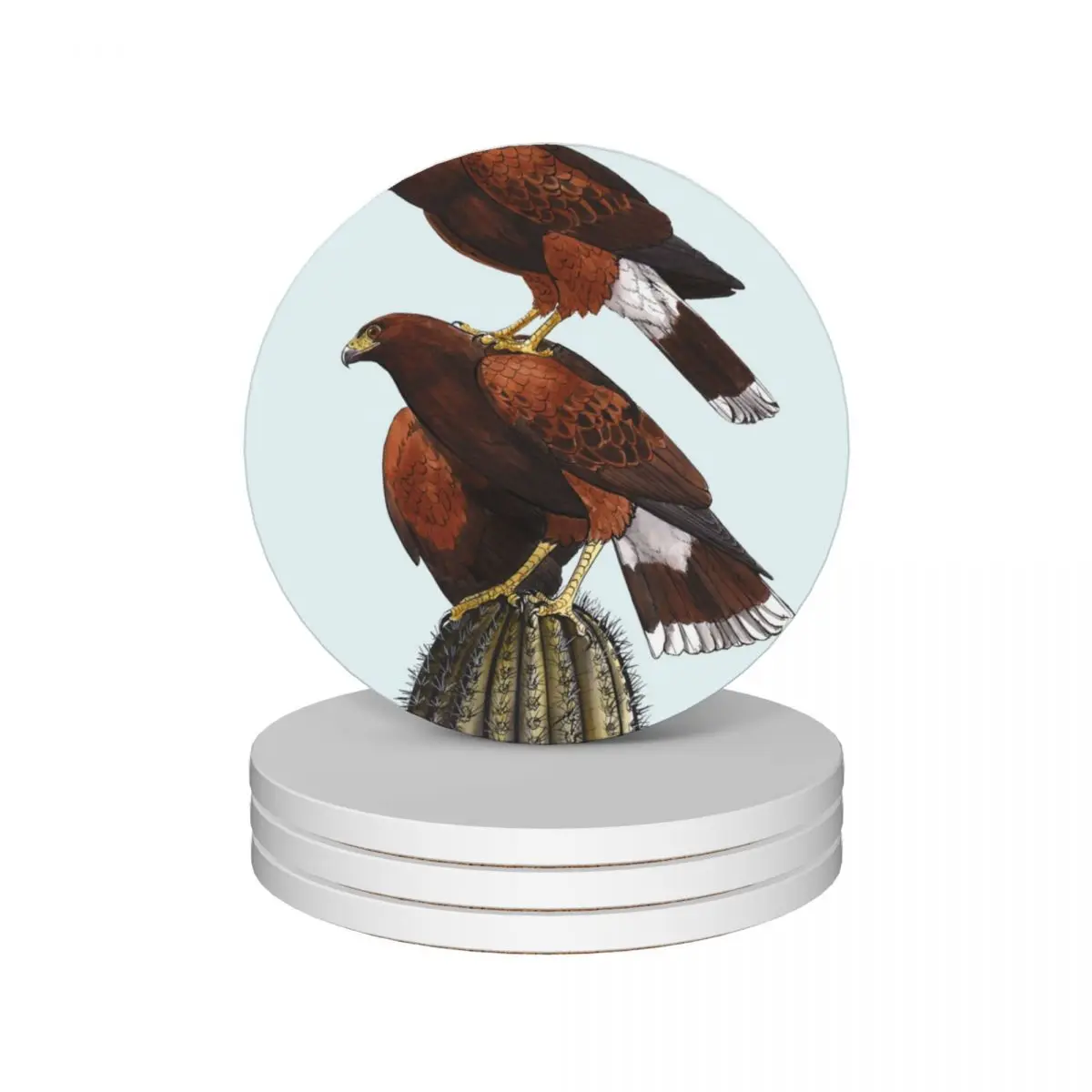 

Harris Hawk Stack Ceramic Coasters (Set of 4) mug mat ceramic Coasters