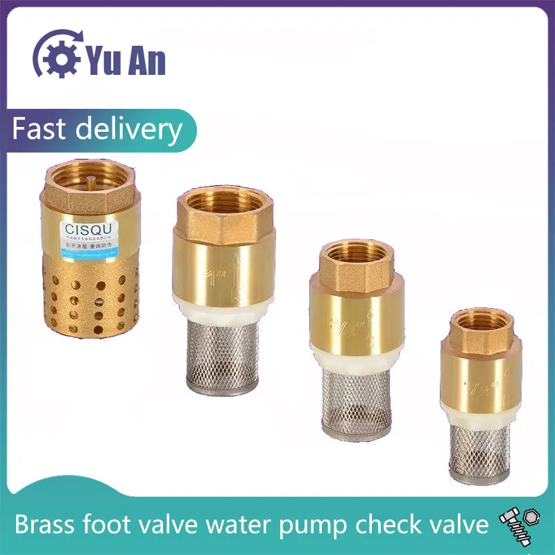 Brass Bottom Valve Water Pump Check Valve 1/2 3/4 1 / 1.5 / 2 Inch Water Pipe Check Valve Internal Thread Pump Check Valve