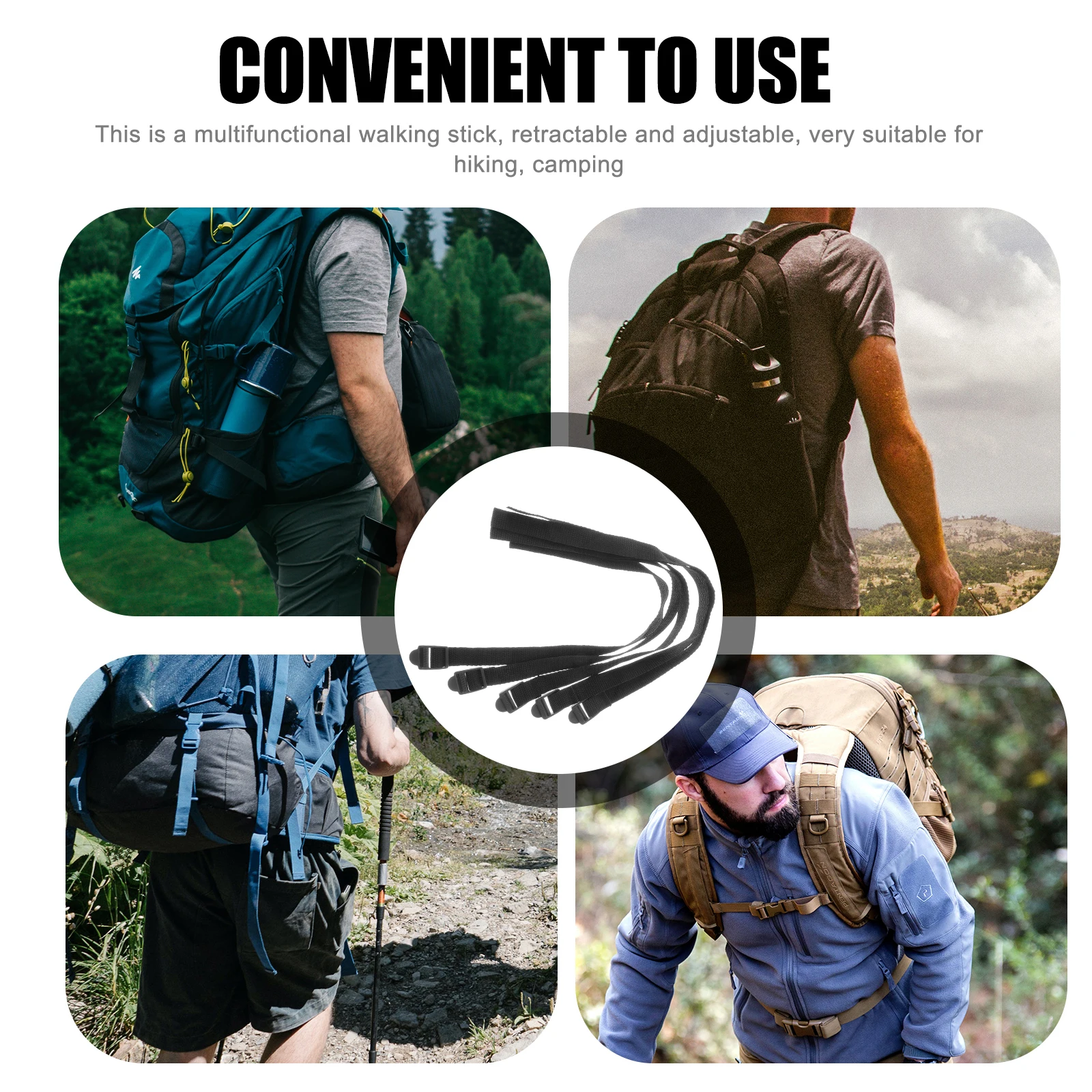 

5Pcs Ski Stick Straps Durable Ski Pole Carrier Prevent Drop Pocket Fit Outdoor Sports Alpenstocks Binding Band