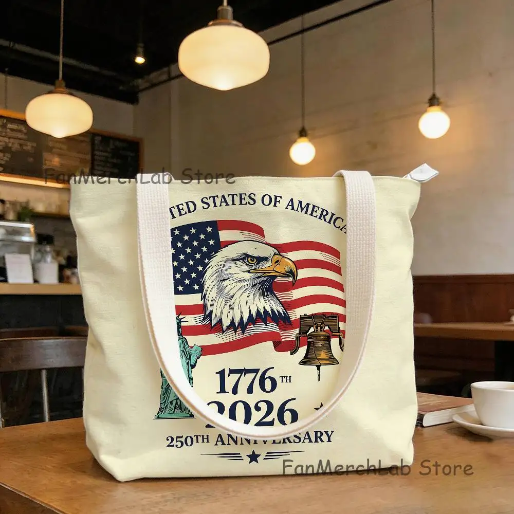 

American Anniversary 250 New Handbag Women Men Birthday Fashion Canvas Tote Bags Gifts Unisex Shoulder Bag