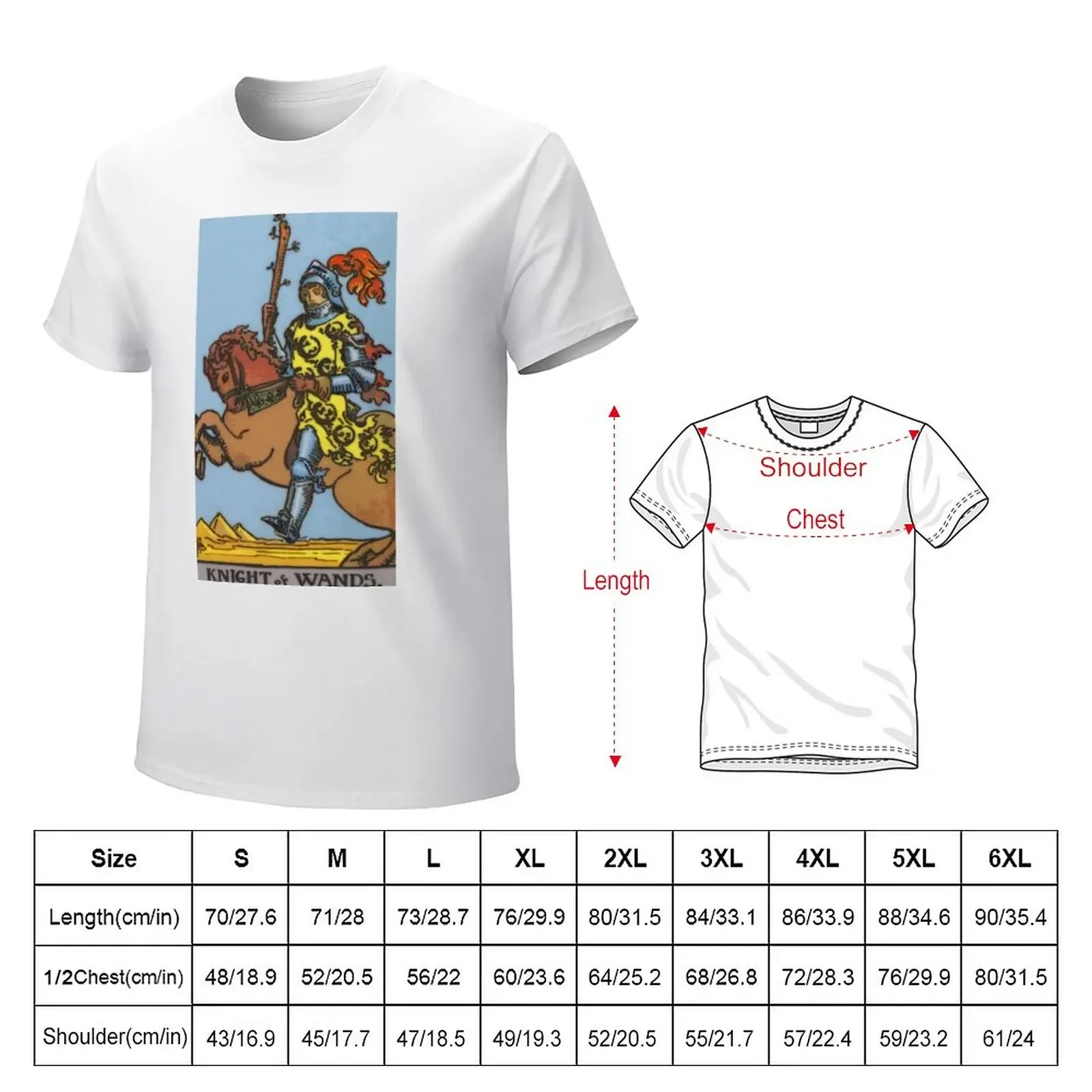 Knight of Wands Tarot Card Rider Waite Classic T-Shirt plus size tops funnys summer top animal prinfor boys clothes for men