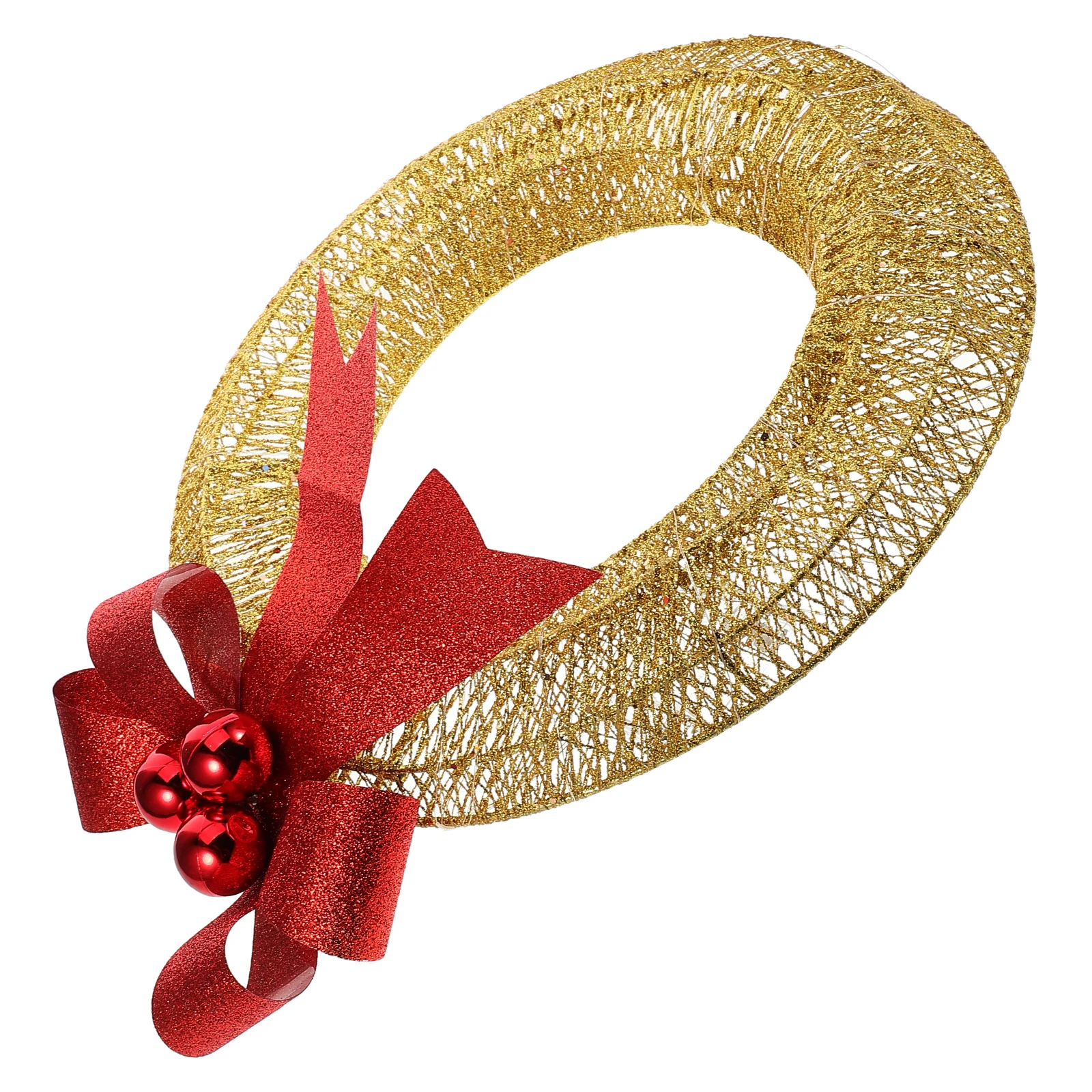 

Led Lighted Christmas Wreath Bow Holiday Entryway Garland Xmas Wall Pendant Outdoor Door Hanging Glow Decorative Luminous