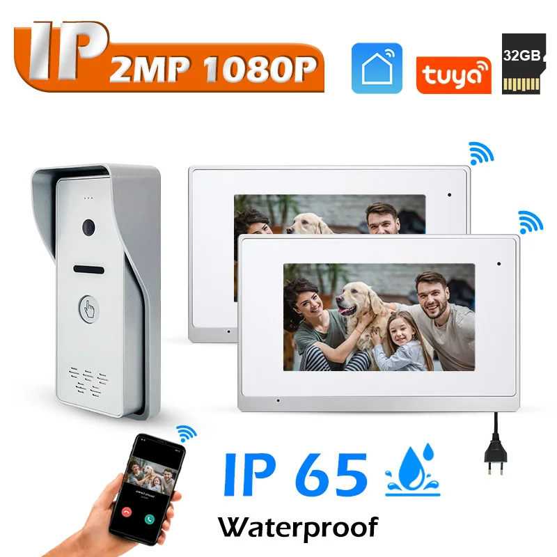 

Multi-Functional Aluminum Alloy Video Door Phone with Wifi Tuya Screen Wired System Villa Intercom