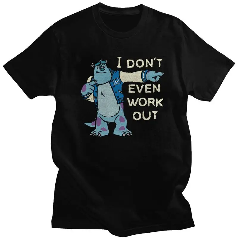 Custom Male Monsters University James P Sullivan T Shirt Short-Sleeve Cotton Tshirt T-shirt Sulley Doesn't Work Out Tees Clothes