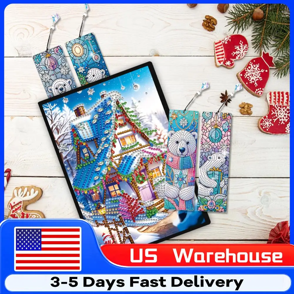 

Набор блокнотов для рисования с рождественским медведем формата А5 и 4 закладками в подарок