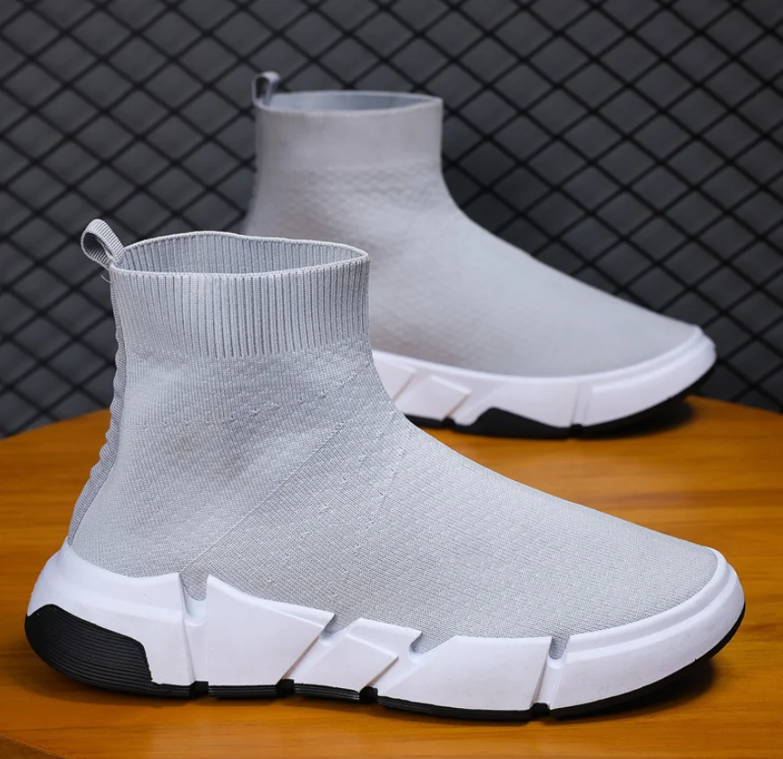 New High-top mesh socks shoes slip-on loafers men's trend all-match athleisure shoes