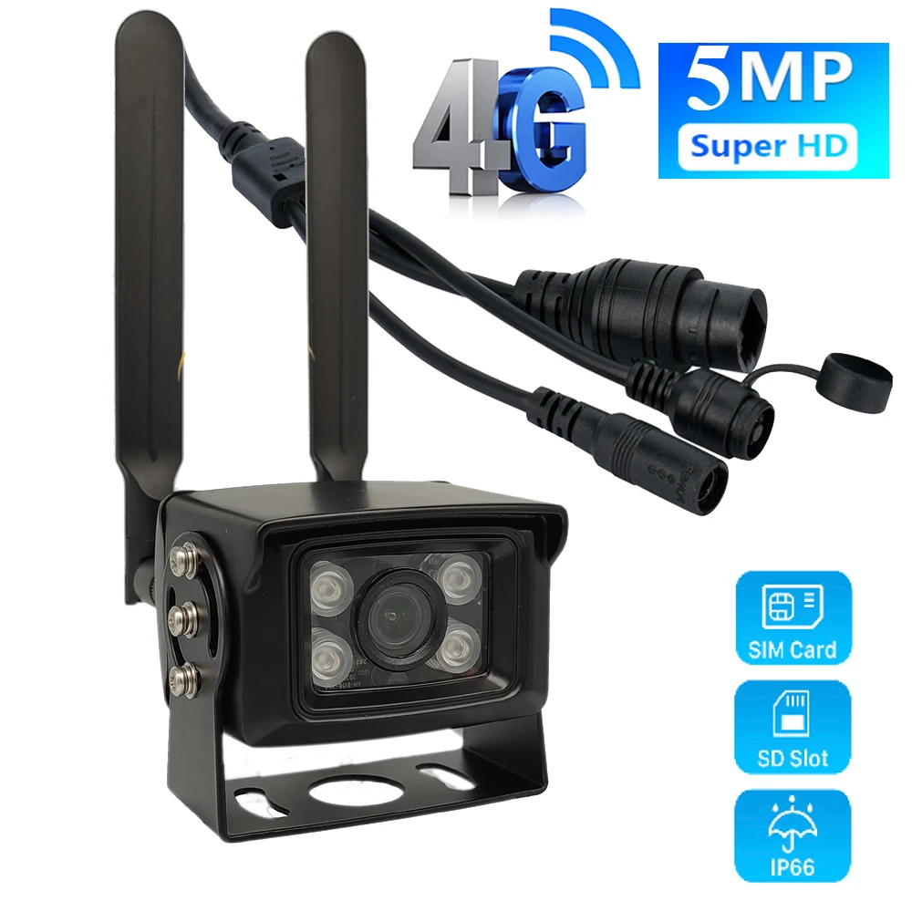 4G 2MP 5MP Mini 4G Waterproof IP66 Outdoor TF Card Slot IR Night Vision Wireless IP Camera P2P Car Vehicle Fleet Bird Nest