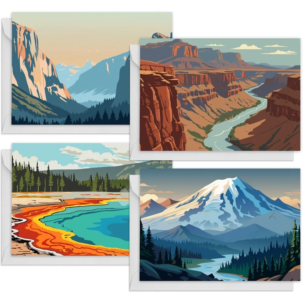 

48 Pack Blank Cards and Envelopes, National Parks Blank Greeting Cards, Blank Cards for All Occasion