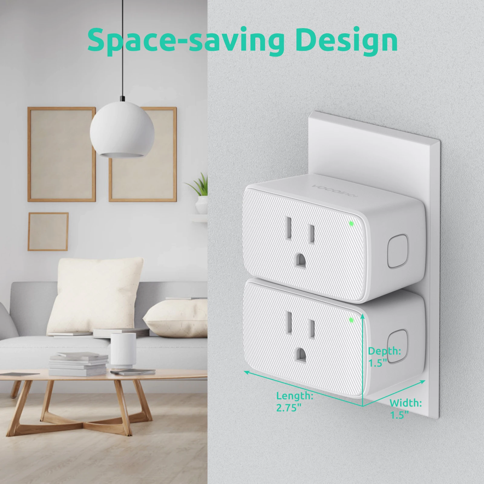 VOCOlinc Smart Socket US Plug Adapter Smart Life App Wireless Control Timing Power Monitoring Function Aleax OutletSmart USSmart