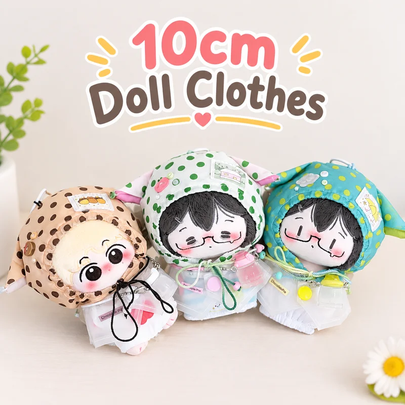 10cm Cotton Doll Clothes Rain Day Overture Series Raincoat Set Cute Polka Dot Transparent Doll Clothes Removable Costumell
