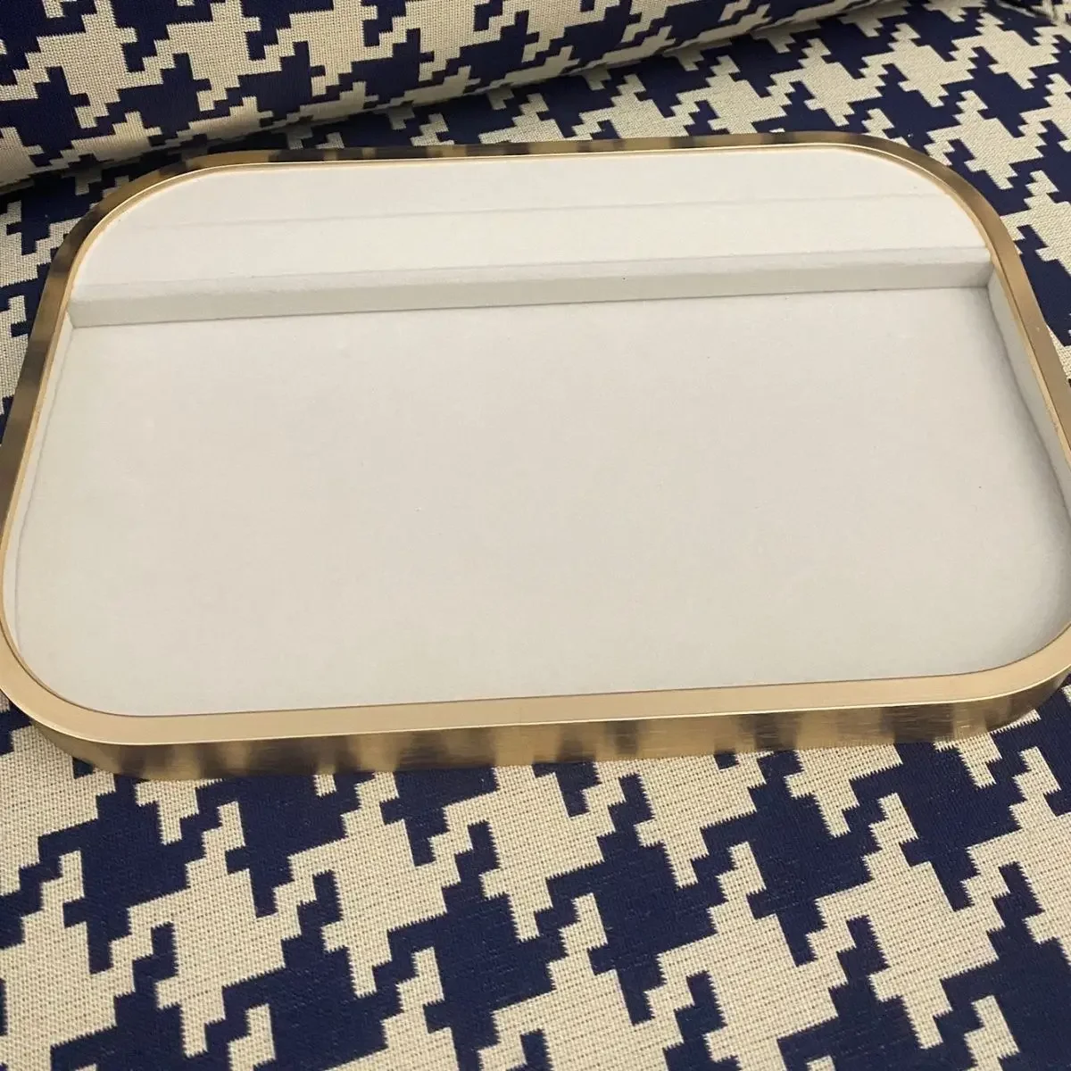 Pearl White Metal Jewelry Display Tray - Minimalist & Elegant For Rings, Necklaces & Bracelets - view 3
