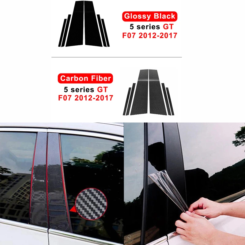 

Car Window B-Pillar Trim Stickers For BMW 5 Series F10 E60 G30 F07 520i 523i 525i 528i 530i Door Pillars Film Accessories