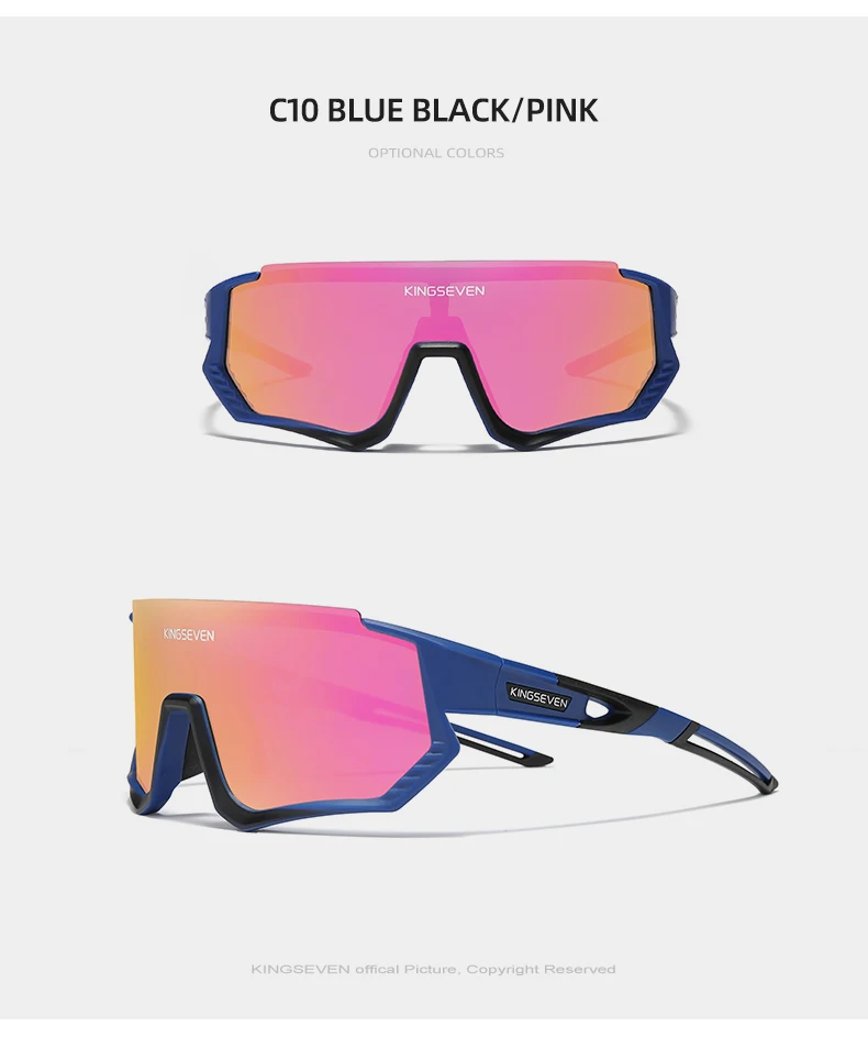 KINGSEVEN Fahrrad-Sonnenbrille für Herren und Damen, MTB-Fahrradbrille, UV400, polarisiert, Angelschutz, photochrome Fahrradbrille – Detail 19