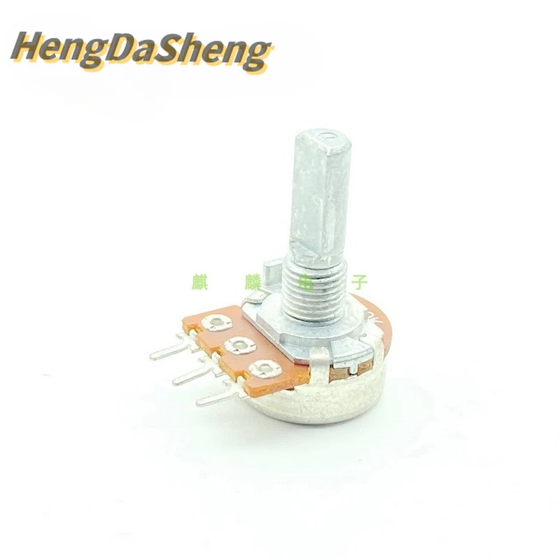 5Pcs/Lot A10K 16 Type 3-pin Single Adjustable Resistance Amplifier Audio Volume Potentiometer 20mm Axis