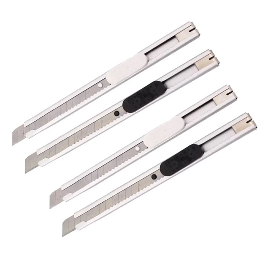 4pcs Metal Paper Cutting Utility Retractable Tool Pointed Letter Opener for Students School Office (Random Color)