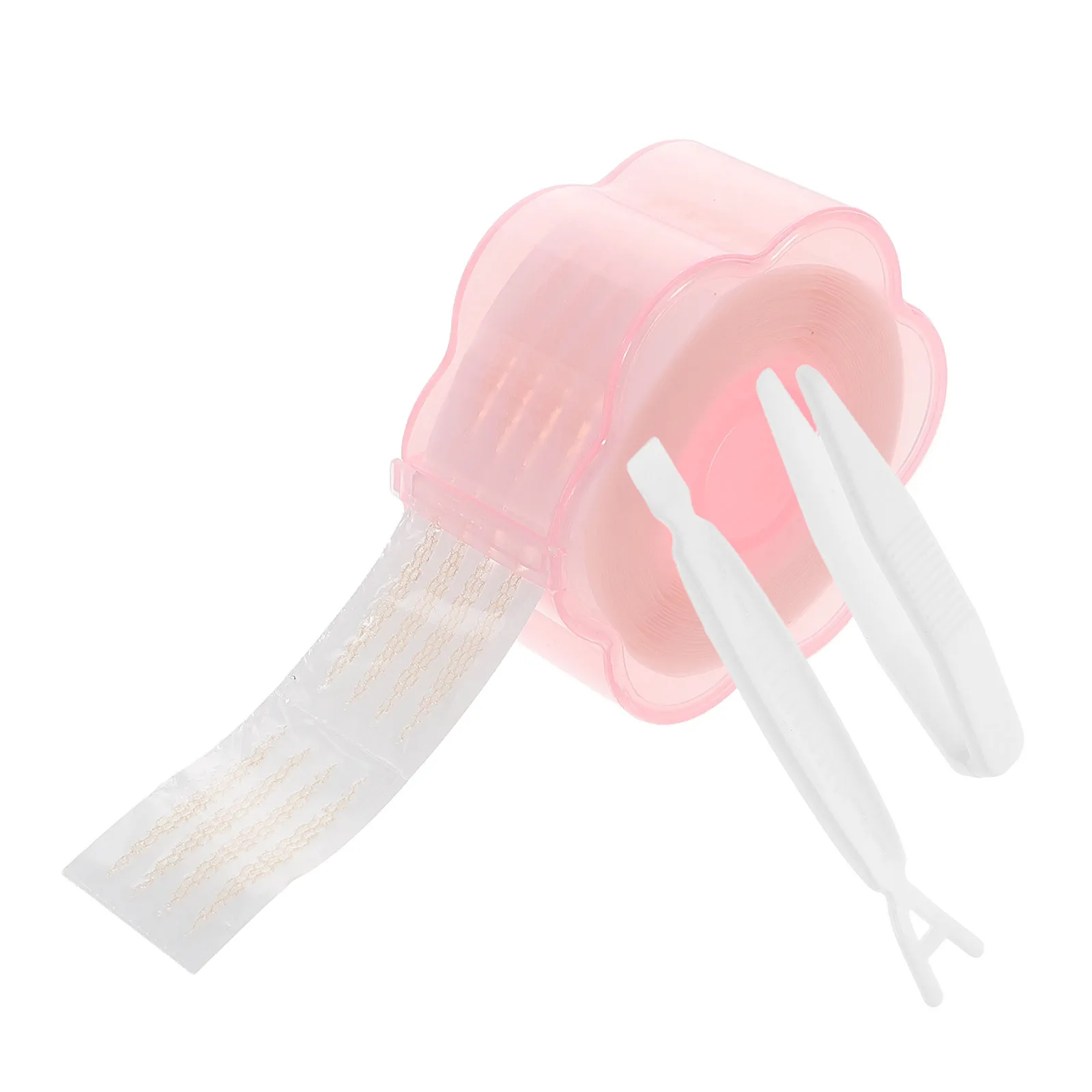 1セット レース二重まぶたテープ 目立たない水活性化まぶたストリップ リフトパッチ メイクアップ アイチャームテープ ダブルパッチ