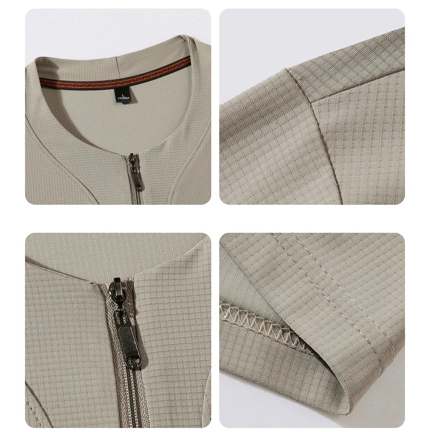 Big Size 9XL Men's Ice Silk Henley Shirt Half Zip Up T-Shirt Male Summer Cool Plus Large Stretch Short Sleeve T Loose Fit Tshirt view 6