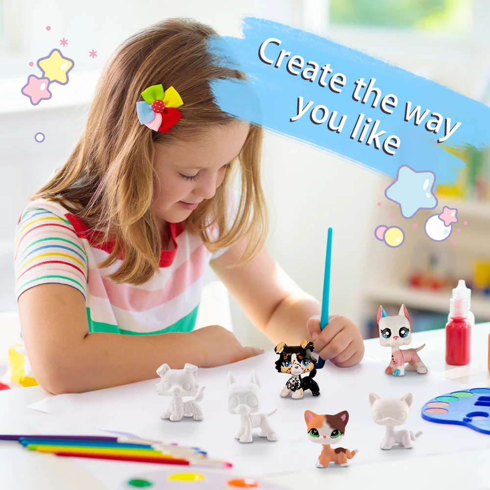 

3pcs DIY Cute Bull Terrier#025 Shepherd Dog#023 Shorthair Cat#044 Action Doll Boy Girl Children's Christmas Gift Best Gift