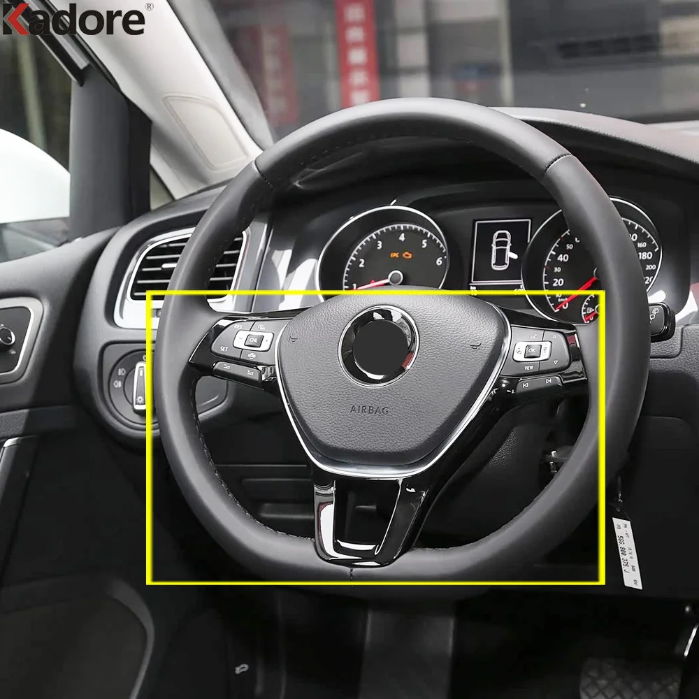 For Volkswagen VW Golf MK7.5 Variant 2014-2020 2021 2022 2023 Matte Car Steering Wheel Panel Cover Trim Interior Accessories