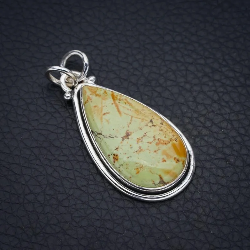 StarGems Australian Variscite Handmade 925 Sterling Silver Pendant 1.5