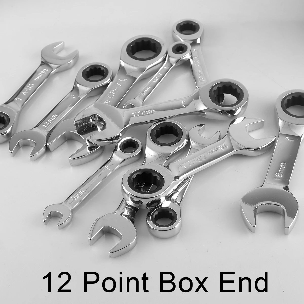 14pcs Mini Ratchet Wrench Reversible Combination Stubby Single Wrench Stubby Combination 72 Tooth Ratchet Socket Spanner Tools